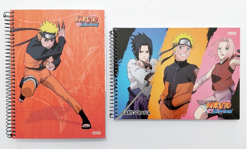 Kit 1 Caderno 10 Materias + 1 Caderno De Desenho Naruto Sd